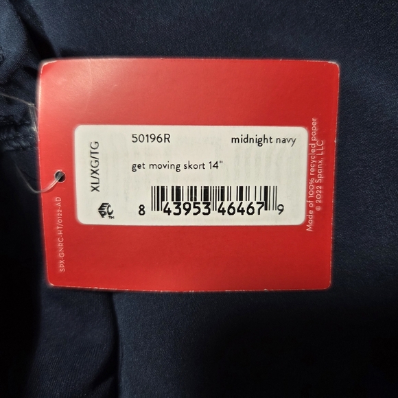 SPANX Get Moving Skort 14” Midnight Navy Blue NWT - Picture 8 of 13